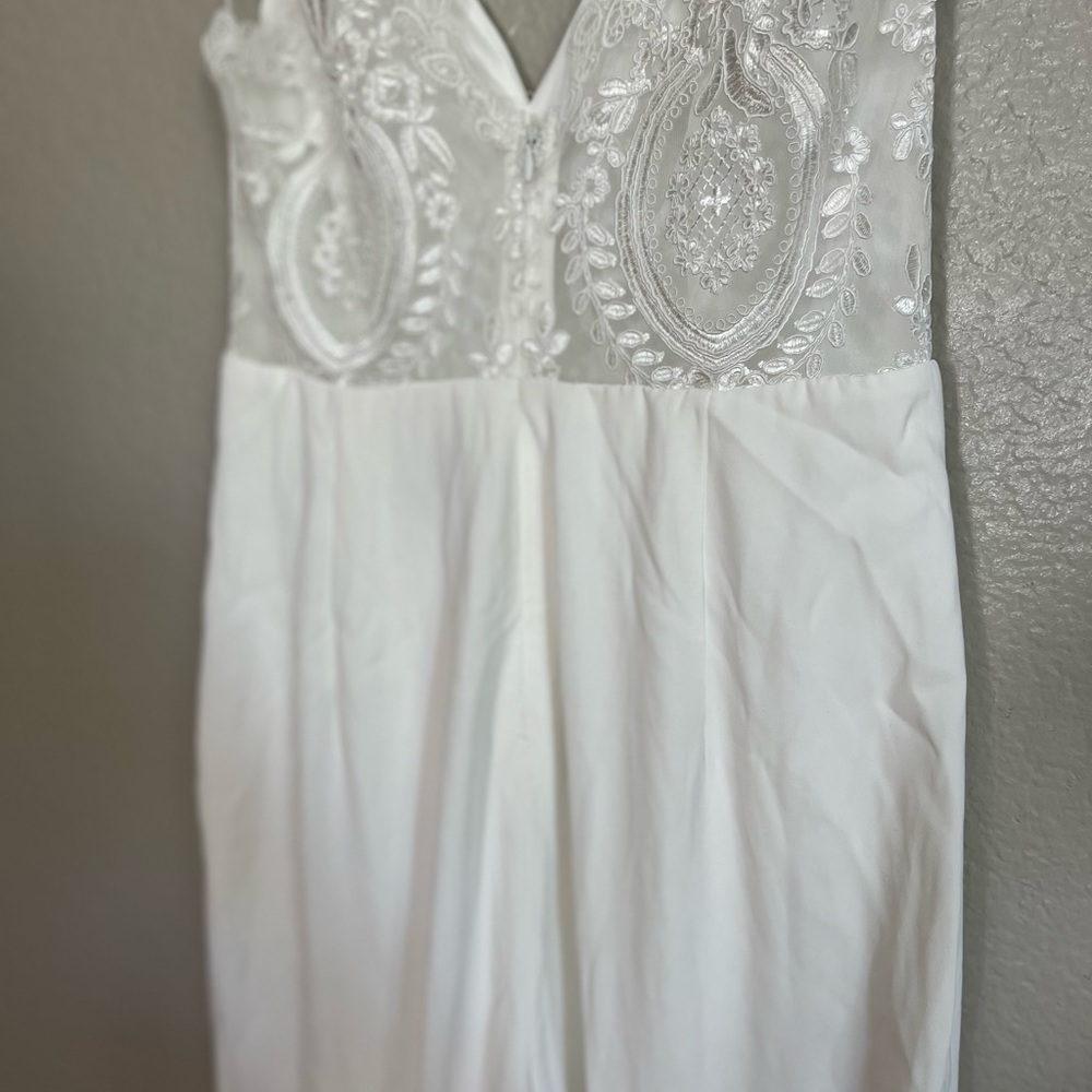 Follow My Heart Ivory Lace Sleeveless Wide-Leg Jumpsuit - Picture 6 of 9